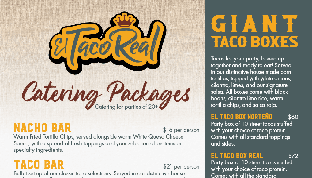 Delivery Catering Menu